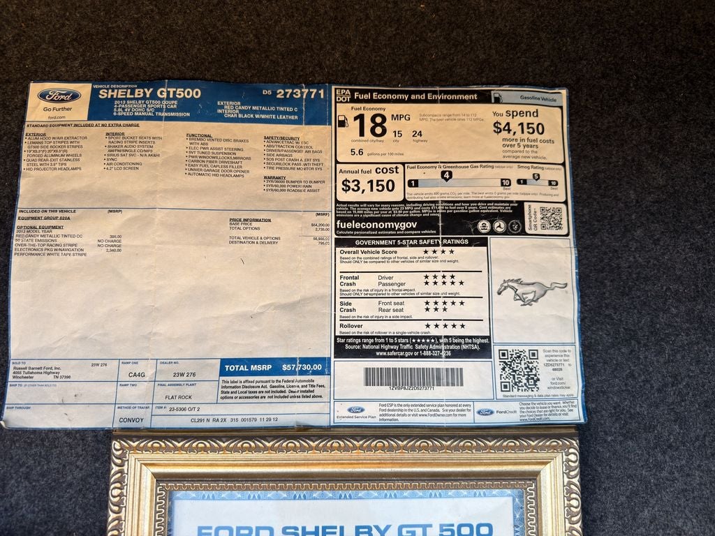 2013 Ford Mustang Shelby GT500 Shelby GT500