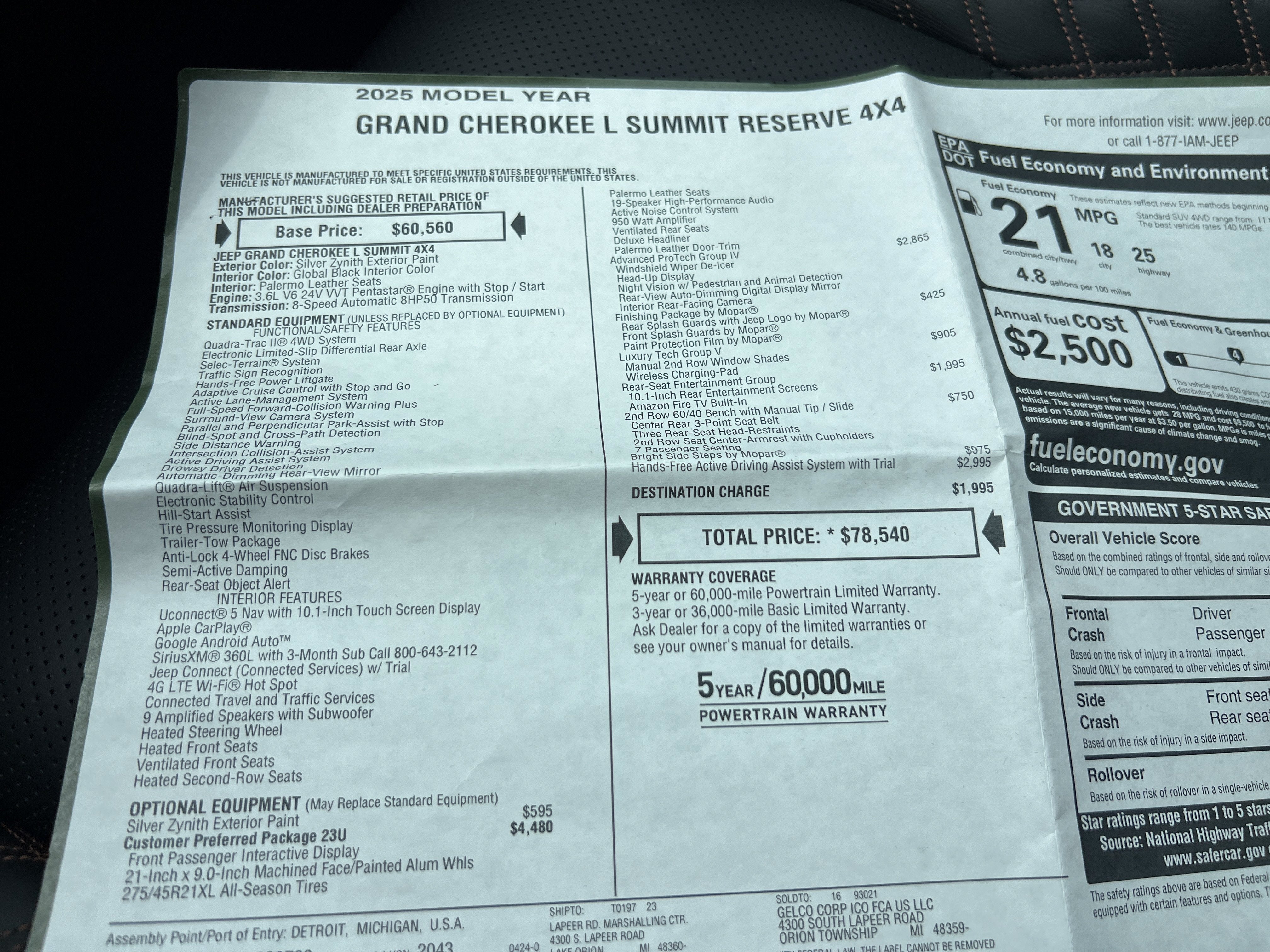 2025 Jeep Grand Cherokee L Summit Reserve
