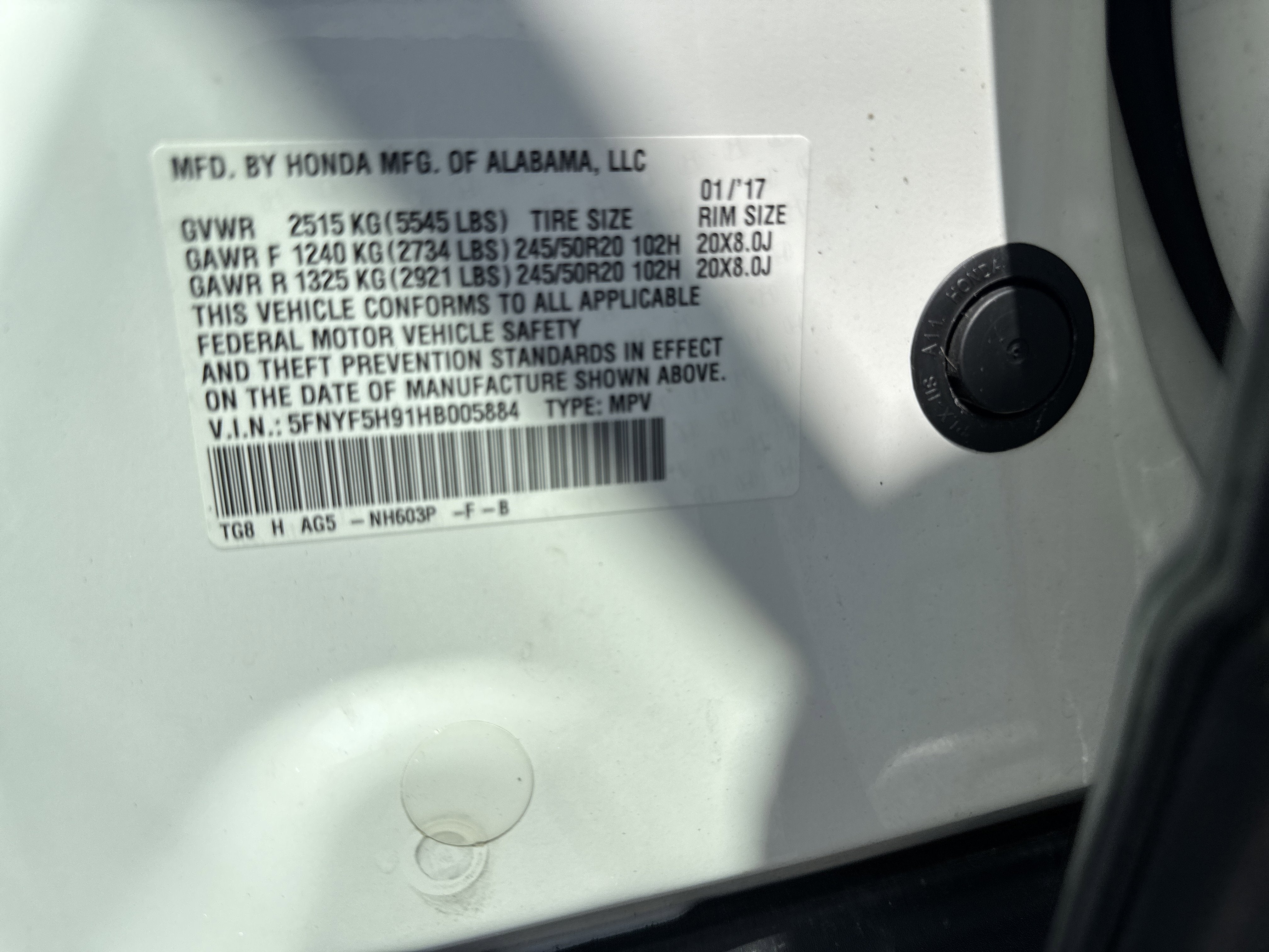 2017 Honda Pilot Touring