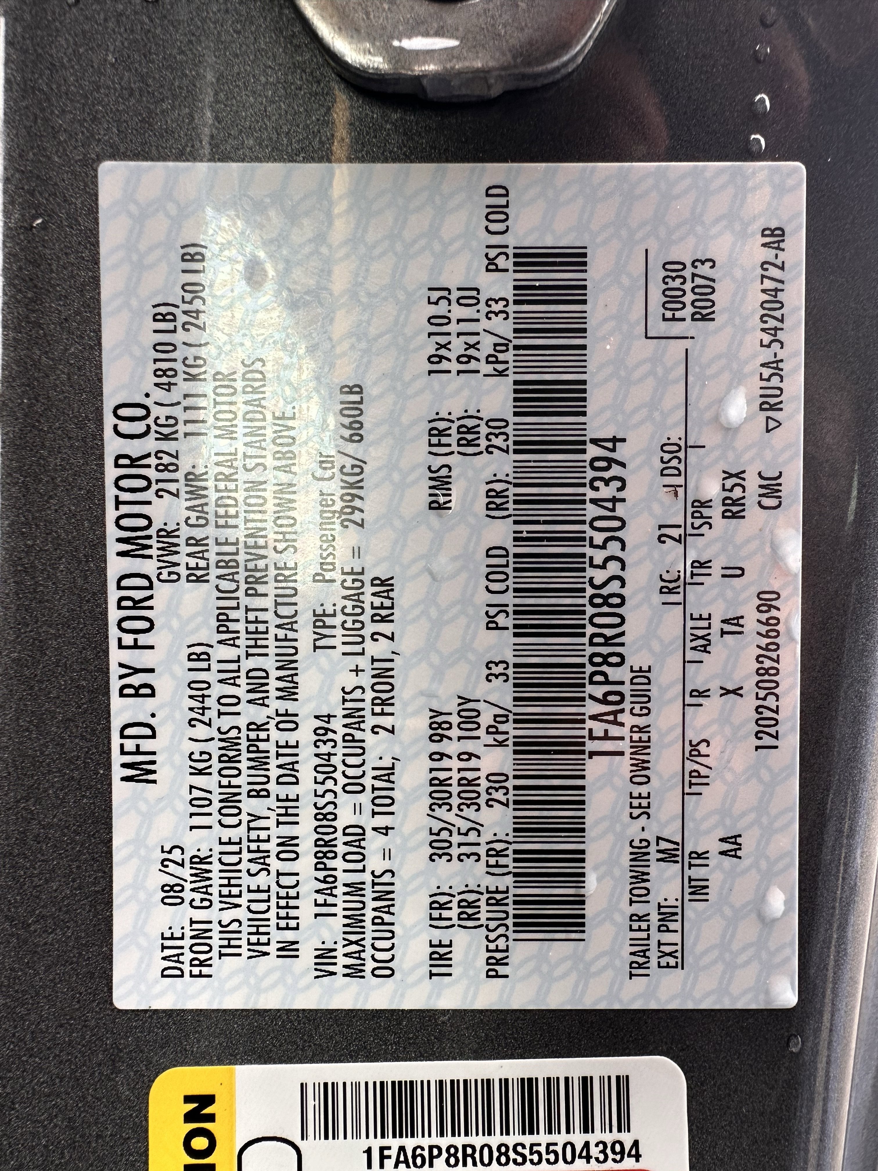 2025 Ford Mustang Dark Horse