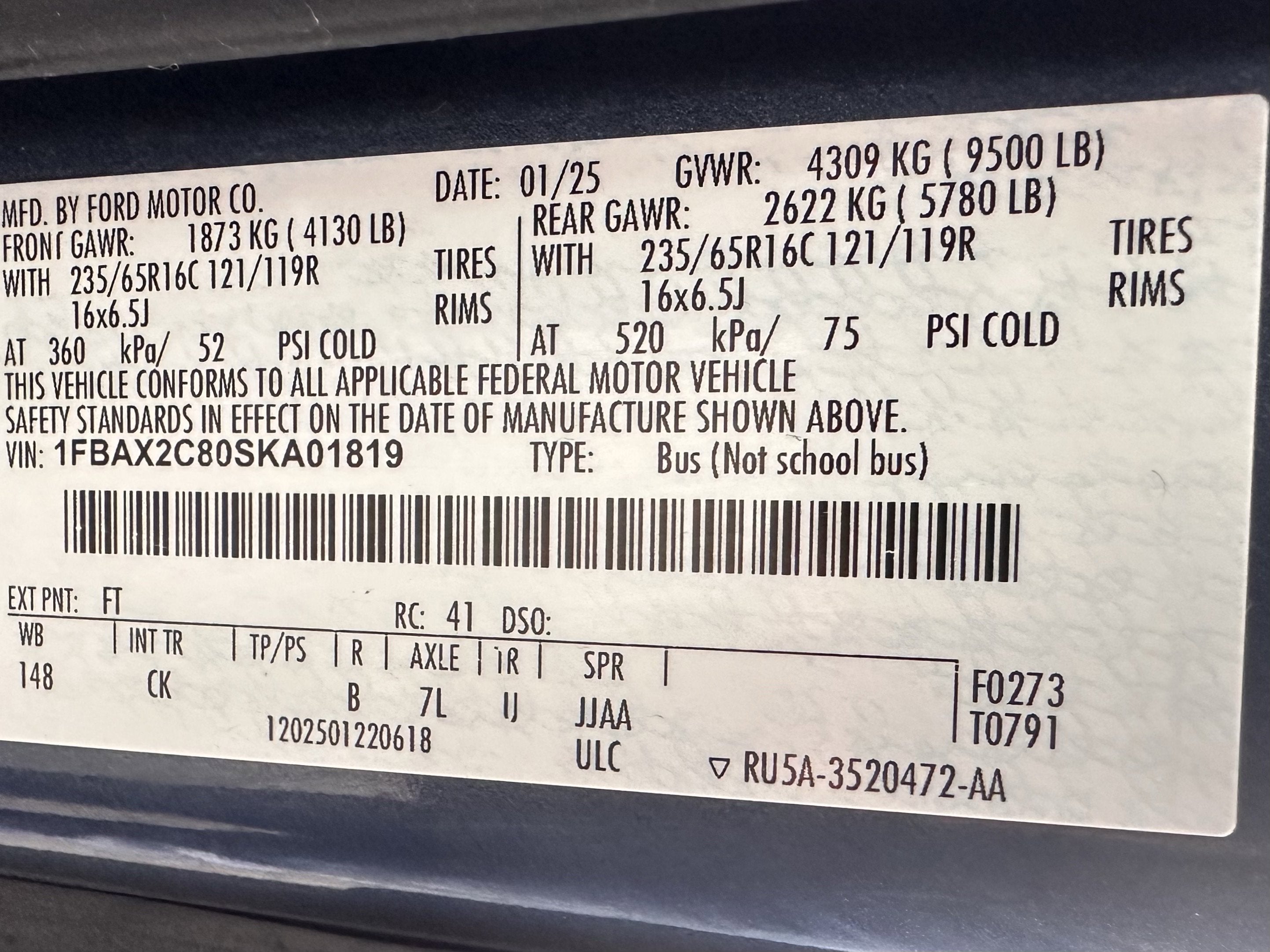 2025 Ford Transit MR Passenger Wagon XL