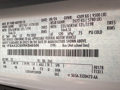 2024 Ford Transit MR Passenger Wheel Chair XL