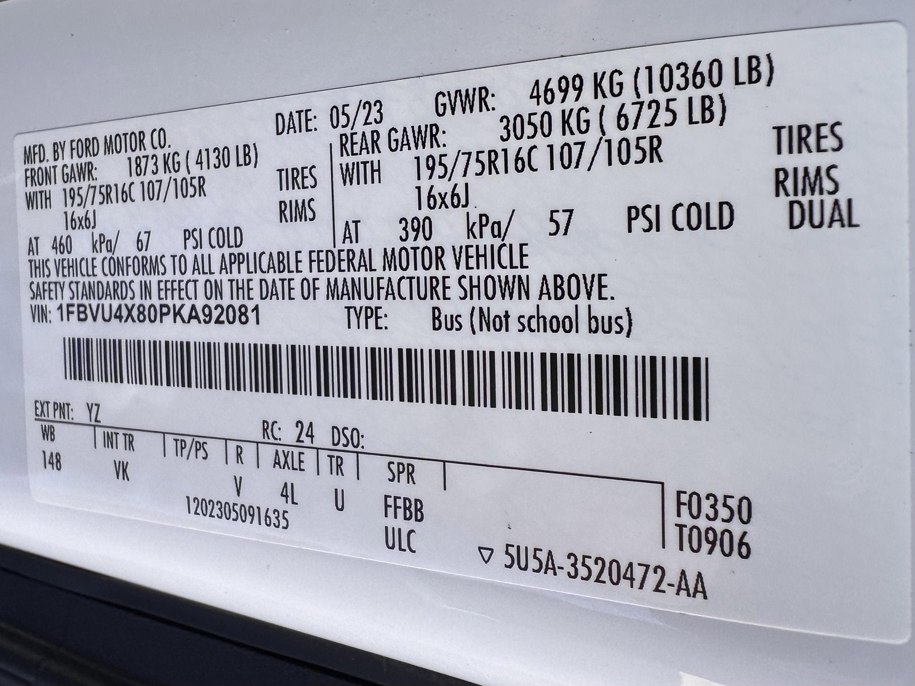 2023 Ford Transit HR Passenger Wagon XL