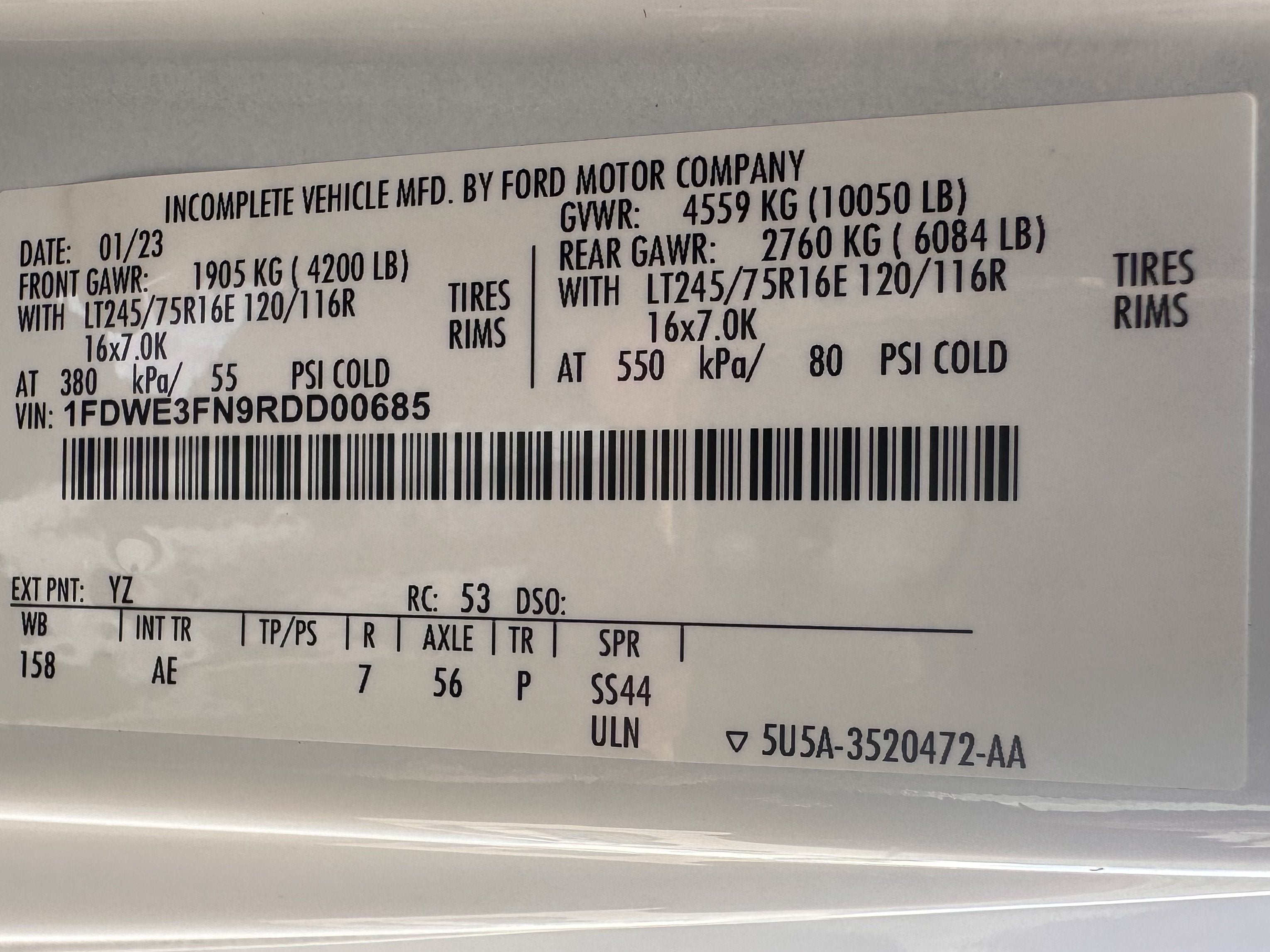 2024 Ford E-350 XL Reefer Van