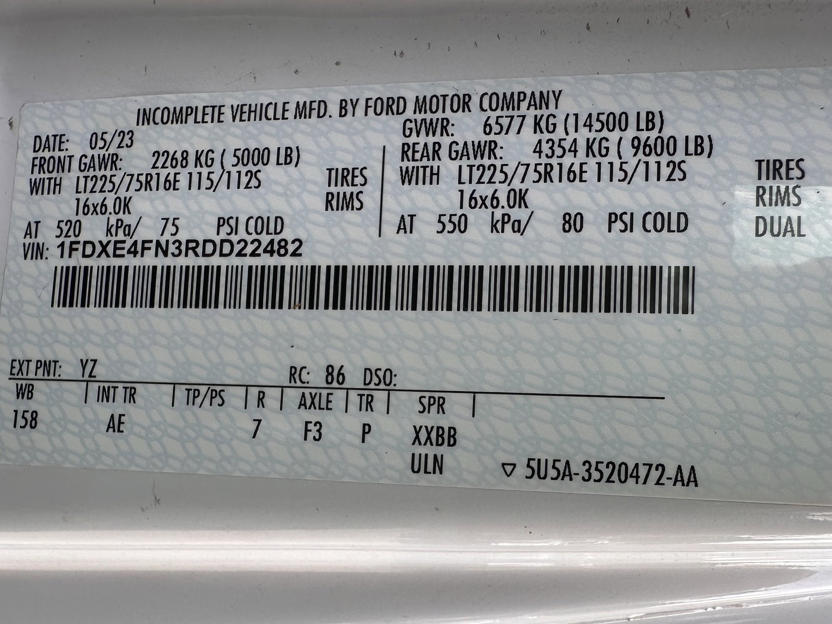 2024 Ford E-450 14FT Hi-Roof KUV Body Base