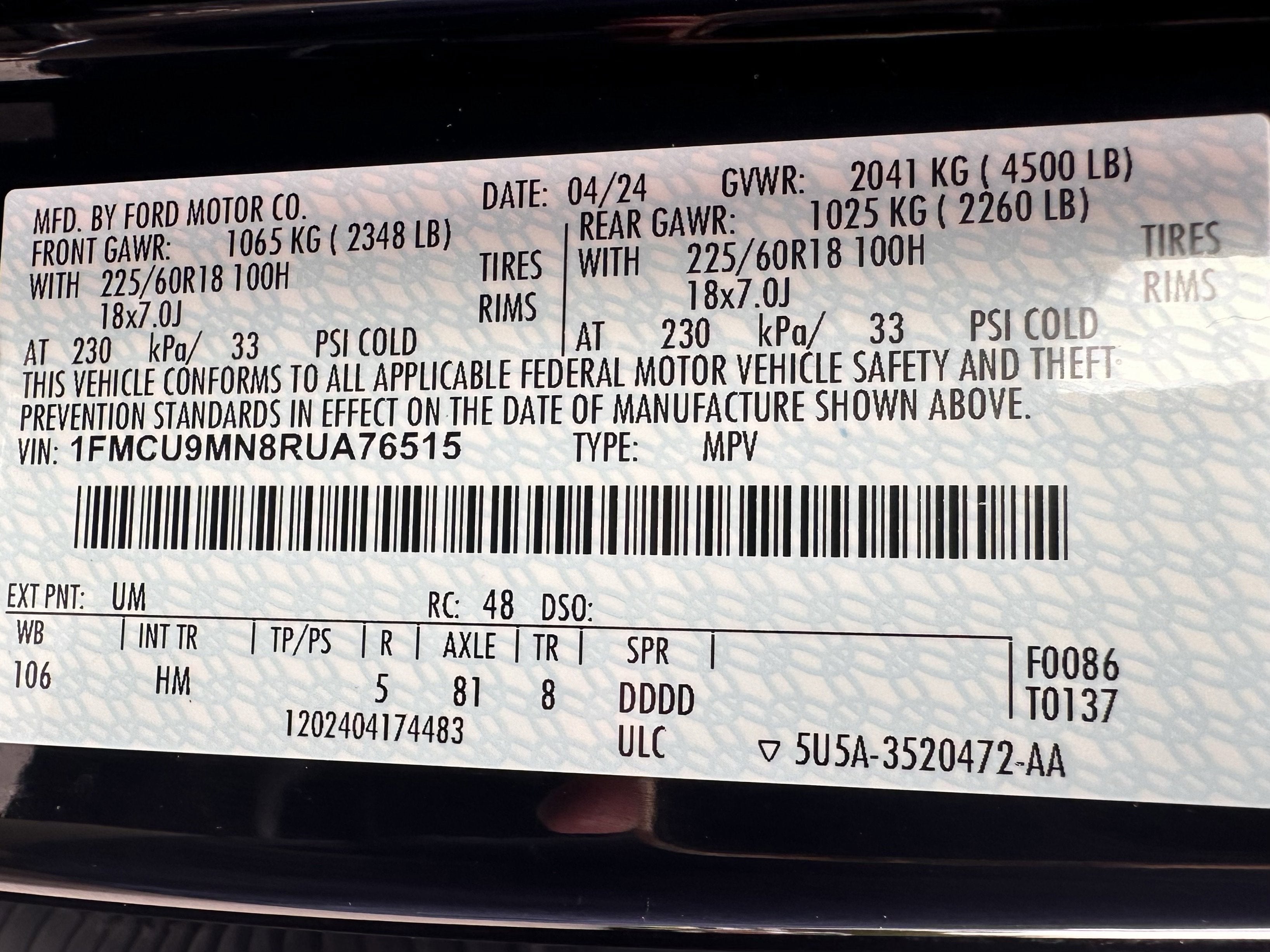 2024 Ford Escape ST-Line