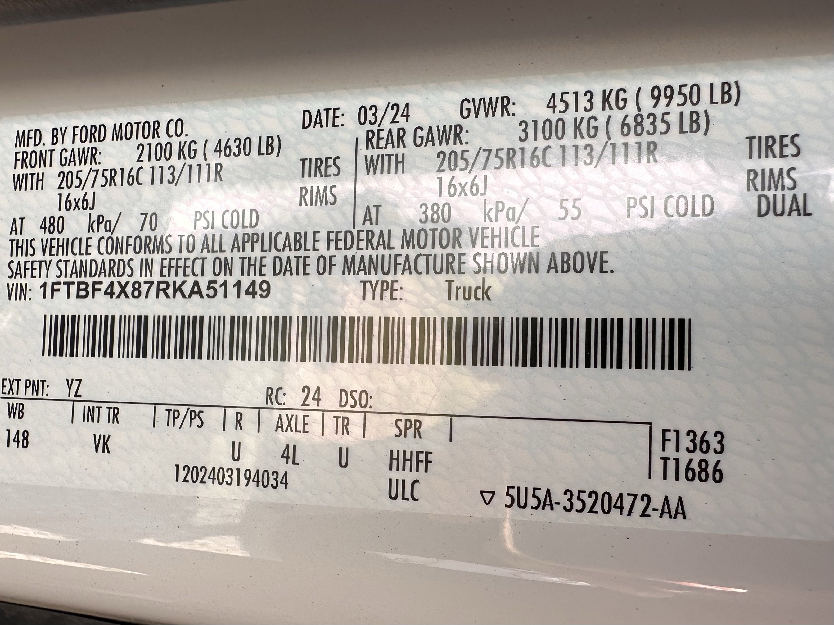 2024 Ford Transit Cargo Van XL