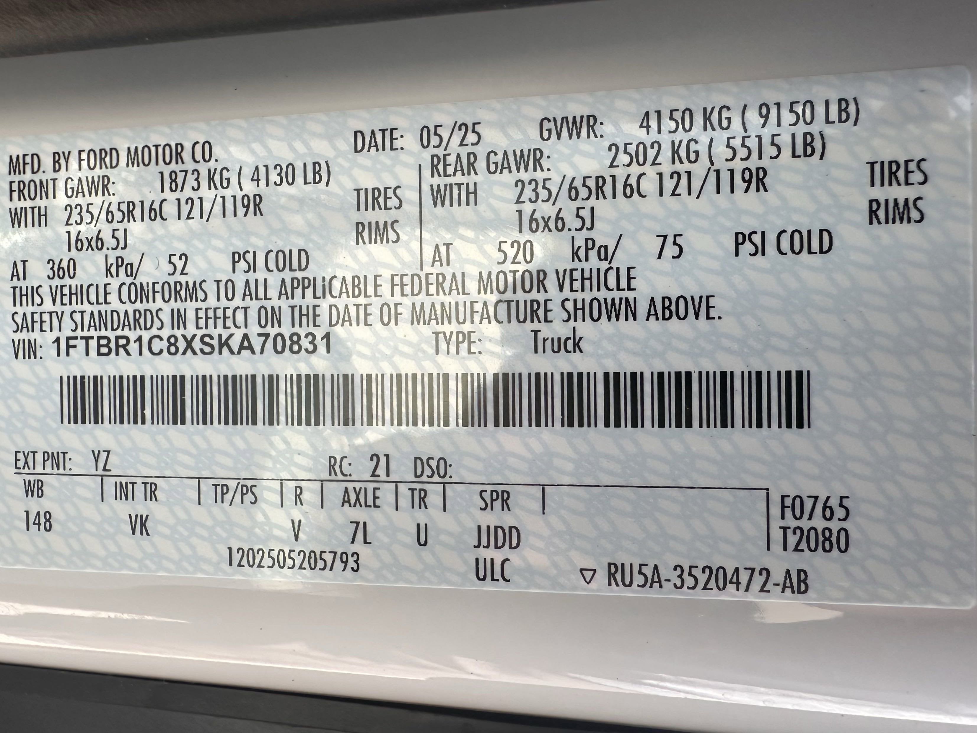 2025 Ford Transit MR Cargo Van XL