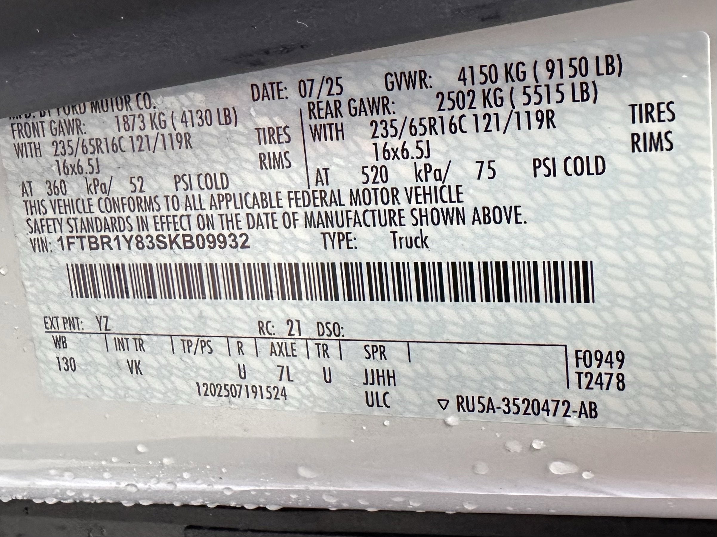 2025 Ford Transit LR Cargo Van XL