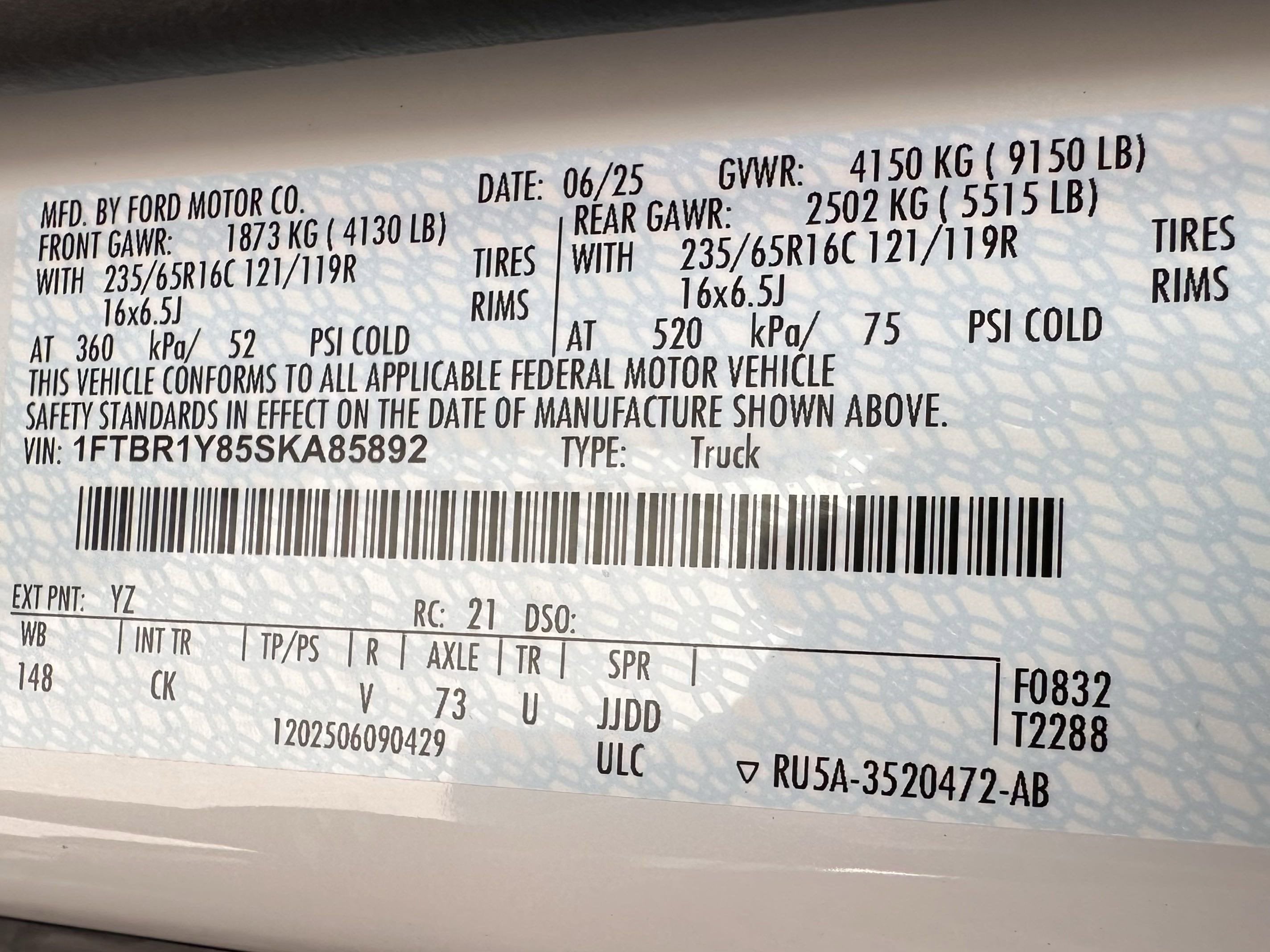 2025 Ford Transit LR Cargo Van XL