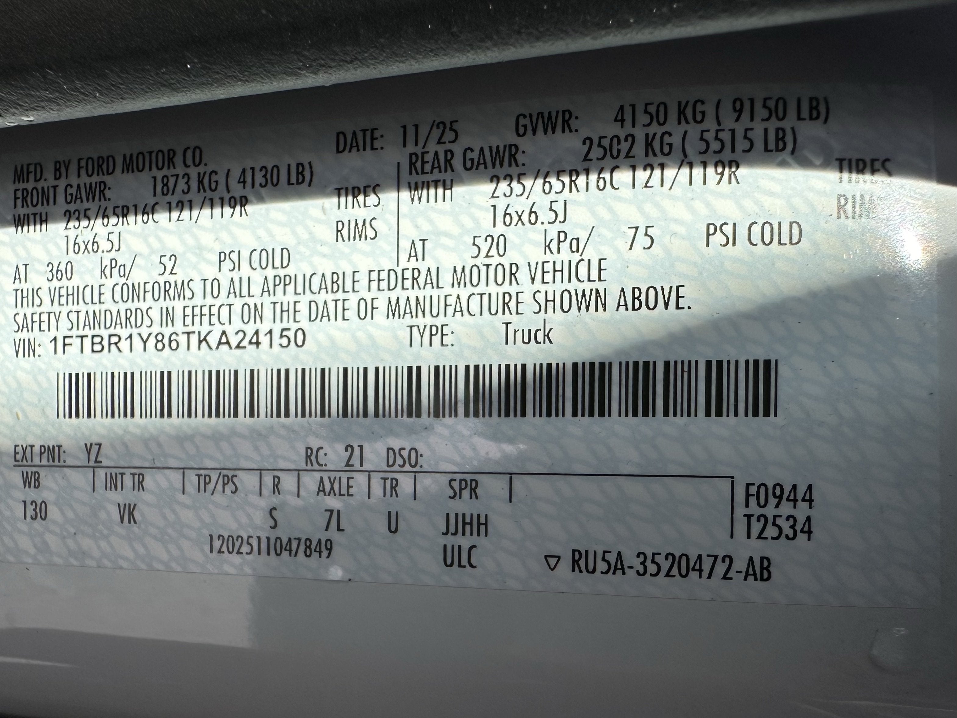 2026 Ford Transit LR Cargo Van XL