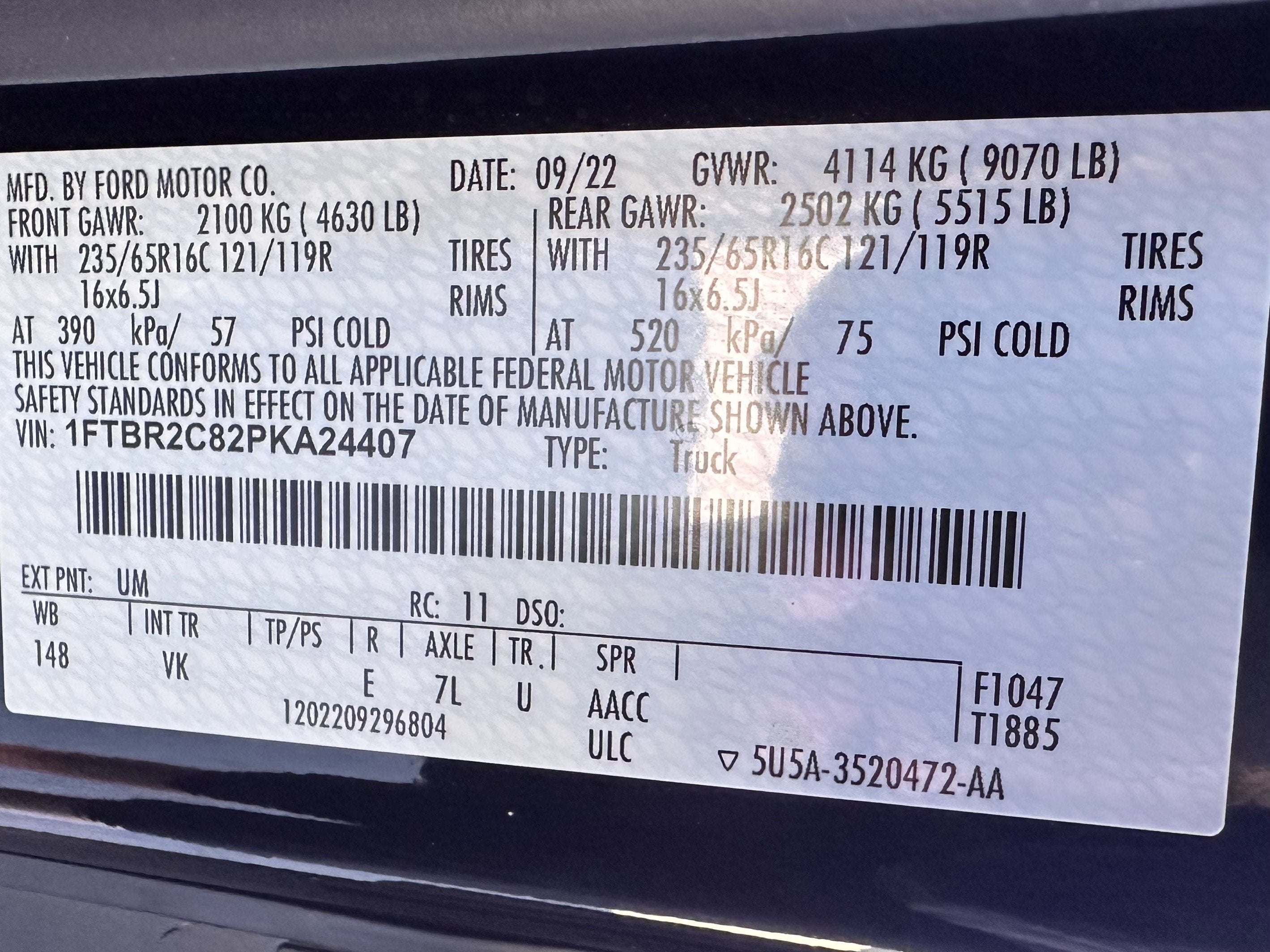 2023 Ford Transit Cargo Van XL