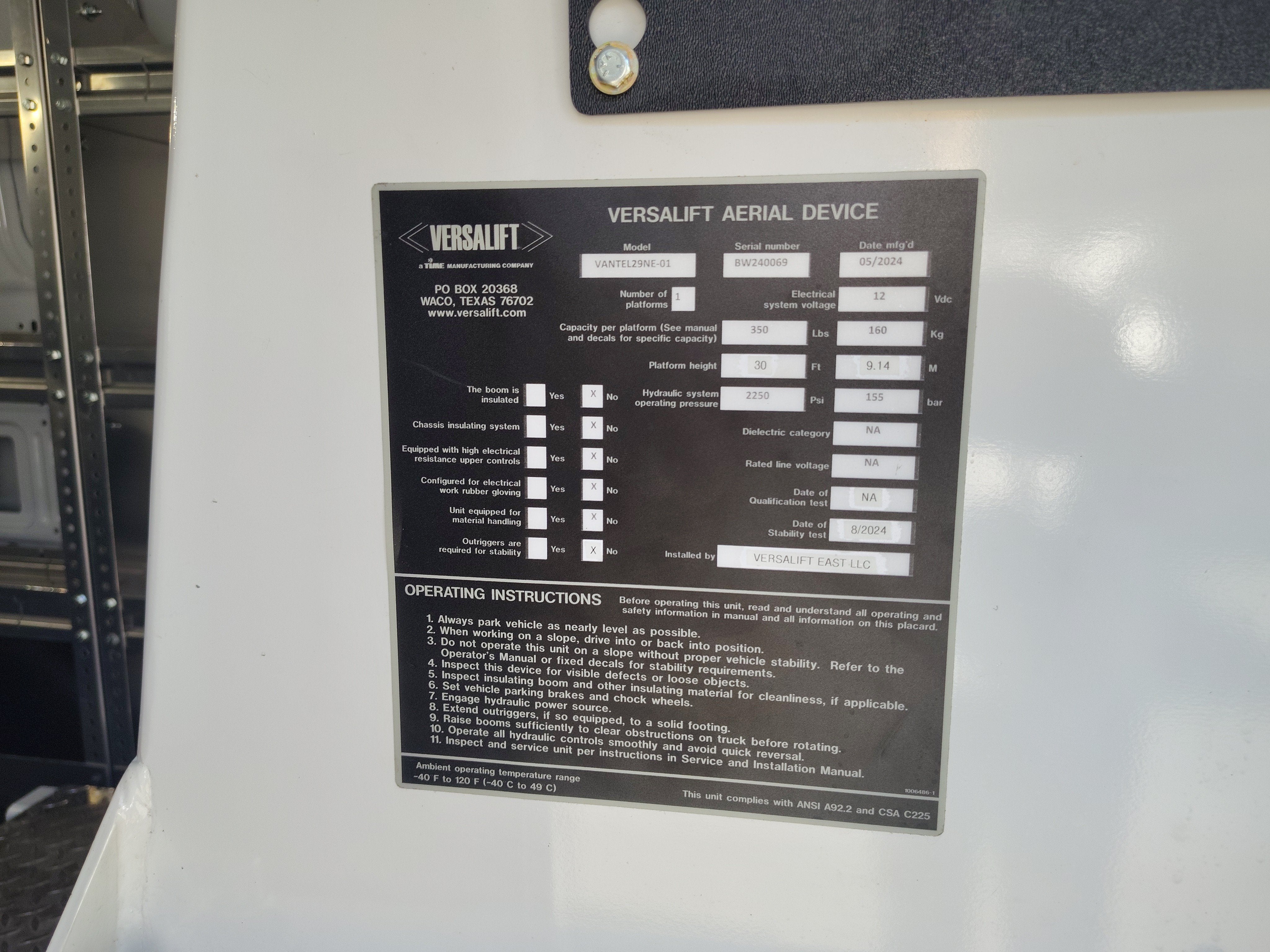 2023 Ford Transit LR Cargo Van XL Bucket Truck