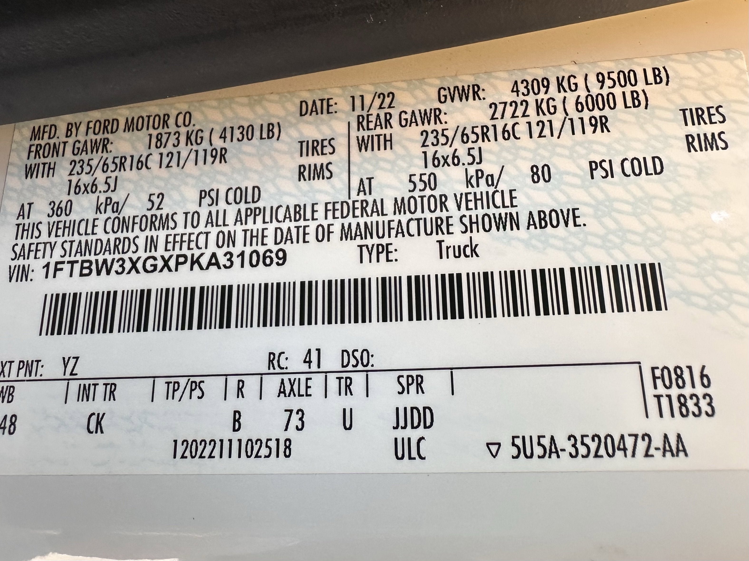 2023 Ford Transit HR Mobile Service Van T-350 148" EL Hi Rf 9500 GVWR RWD