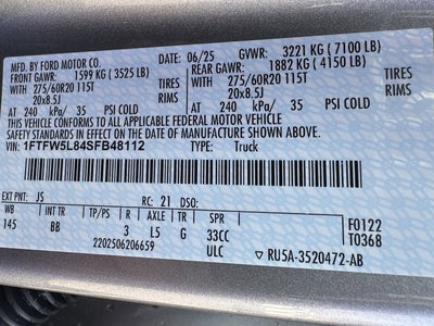 2025 Ford F-150 LARIAT - Courtesy Demo