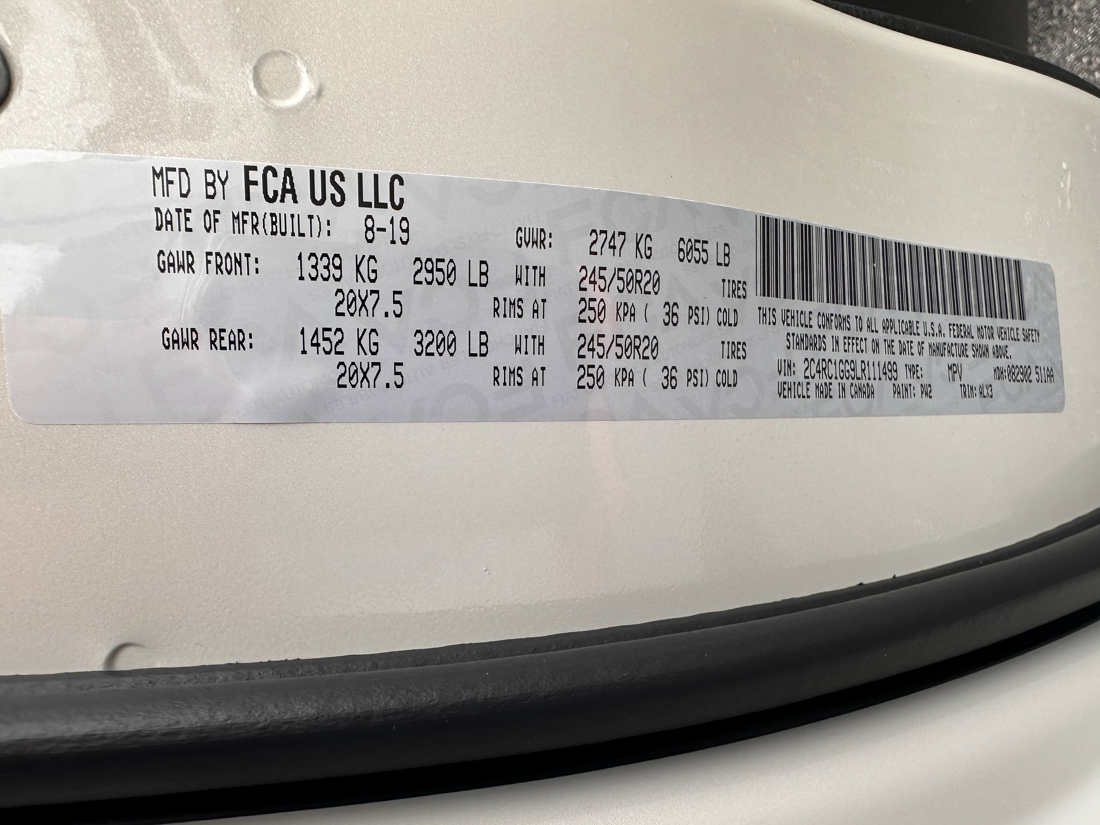 2020 Chrysler Pacifica Limited 35th Anniversary