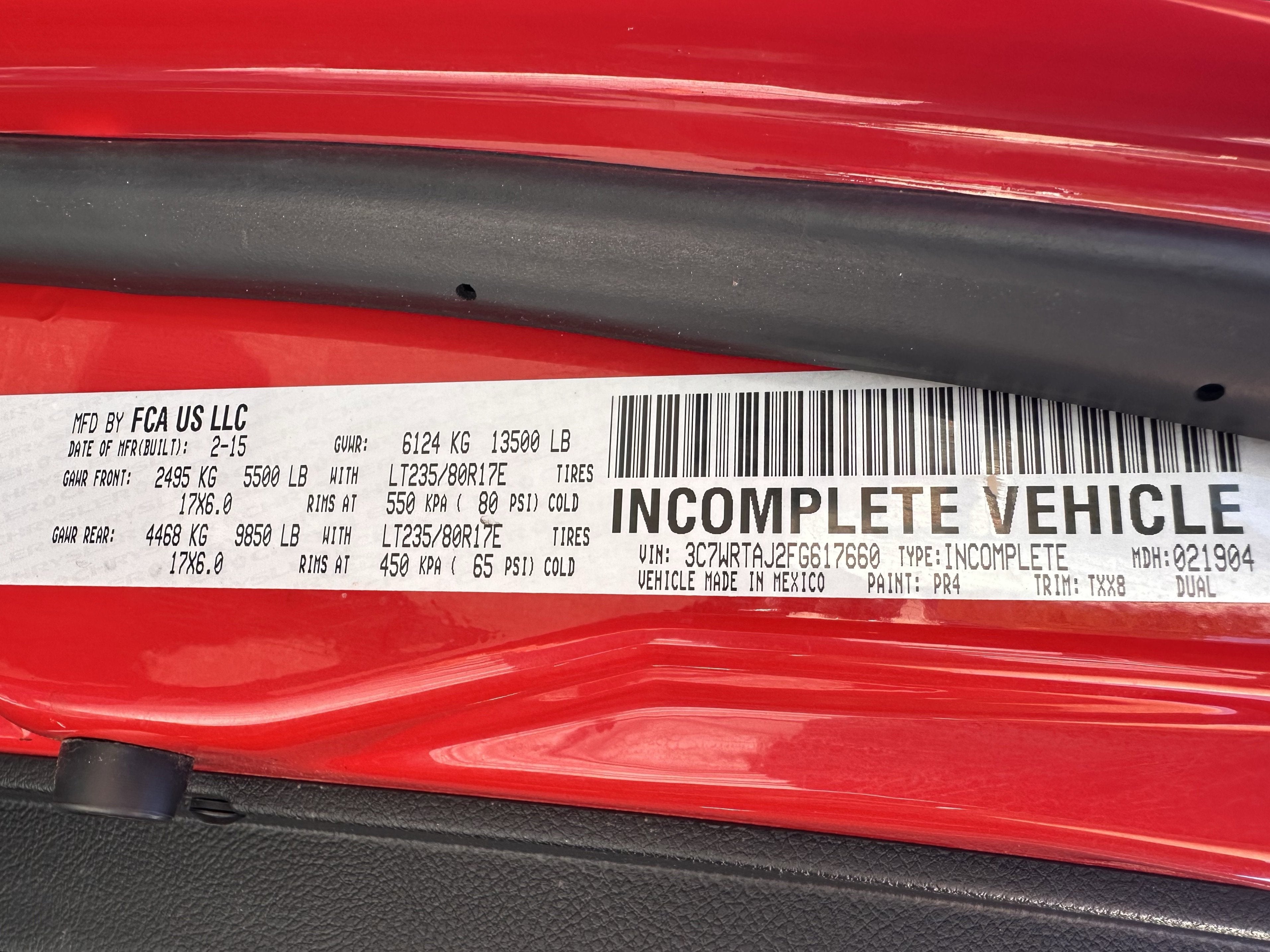 2015 RAM 3500 Tradesman Dump Body