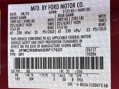 2025 Ford Bronco Sport Big Bend Courtesy Demo