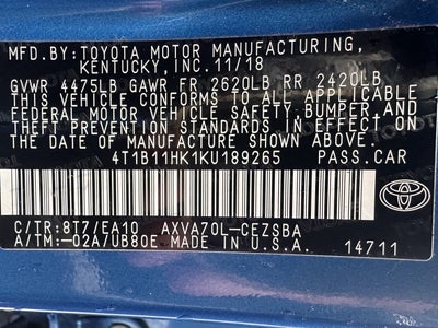 2019 Toyota Camry SE