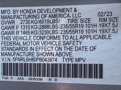 2023 Honda Odyssey Touring