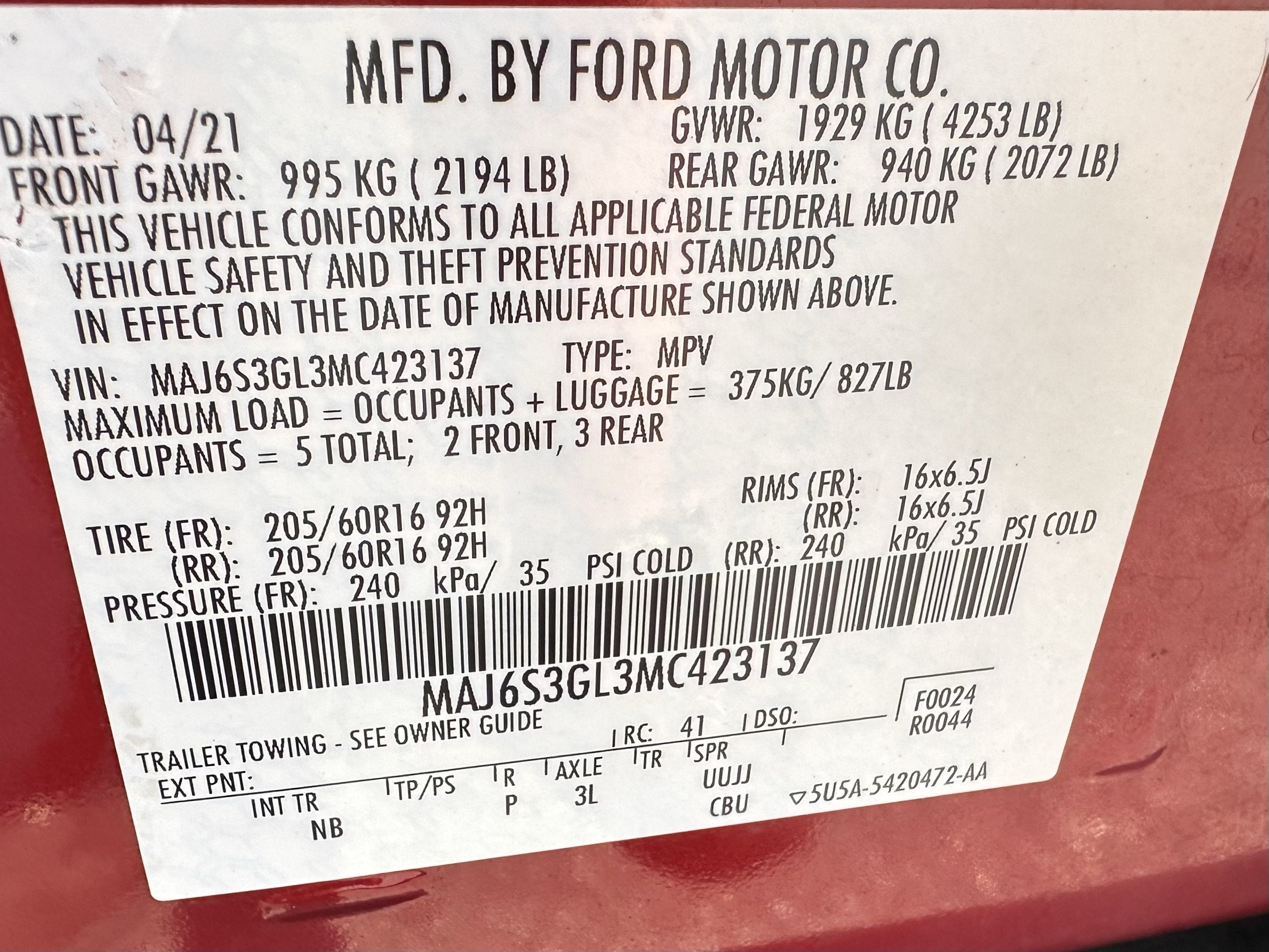 2021 Ford EcoSport SE
